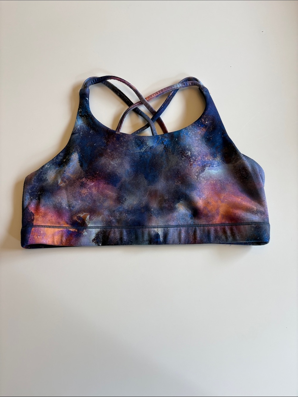 Athleta Girl Women’s Galaxy-Print Sports Bra- Navy & Purple size XXL/16